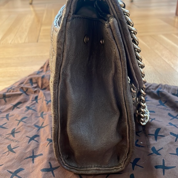 Rebecca Minkoff | Quilted Affair Studded Crossbody Bag Purse gray chain link - Picture 7 of 17